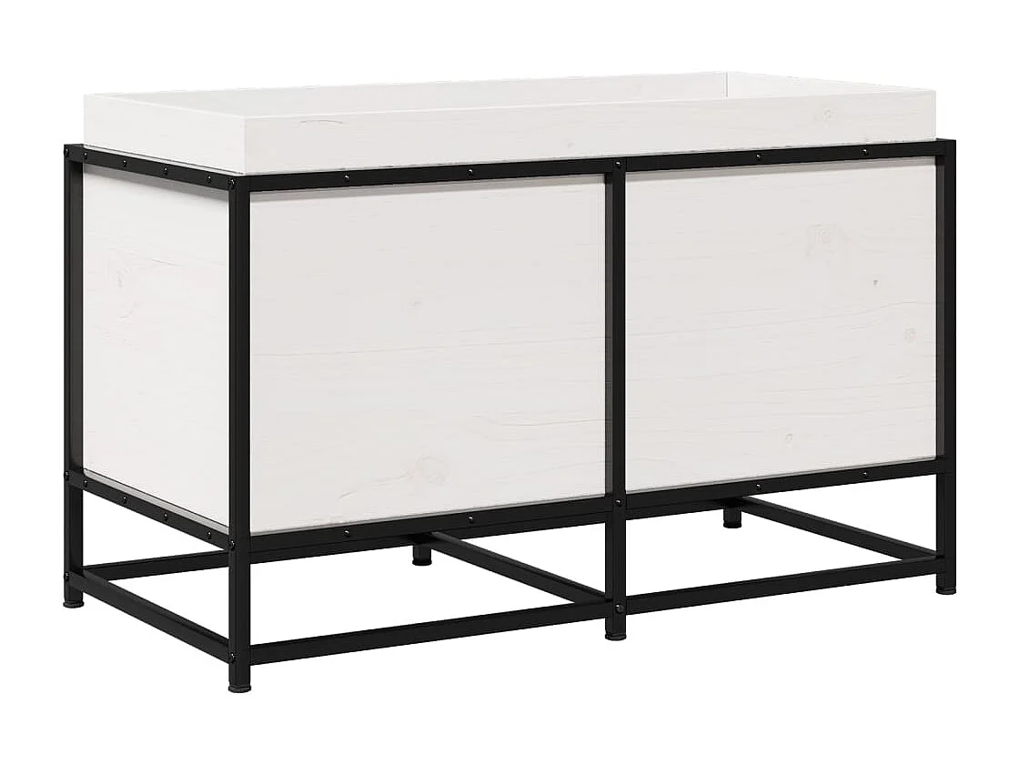 Plantenbak 80x40x50 cm massief grenenhout wit