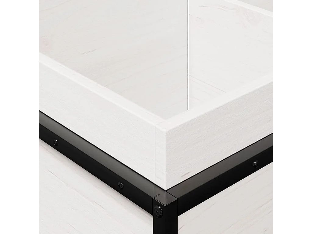 Plantenbak 80x40x50 cm massief grenenhout wit