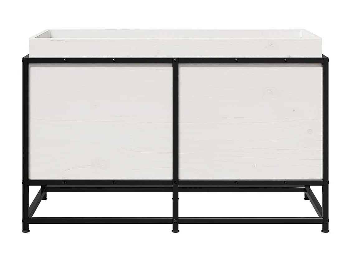 Jardinière blanc 80x40x50 cm bois de pin massif