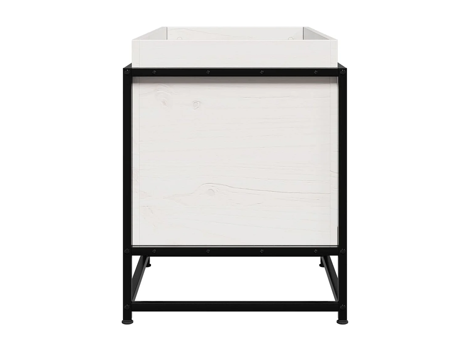 Jardinière blanc 80x40x50 cm bois de pin massif