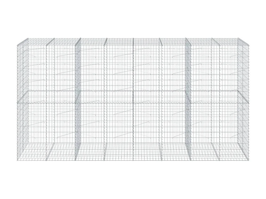 Cesto gabião com cobertura 400x100x200 cm ferro galvanizado
