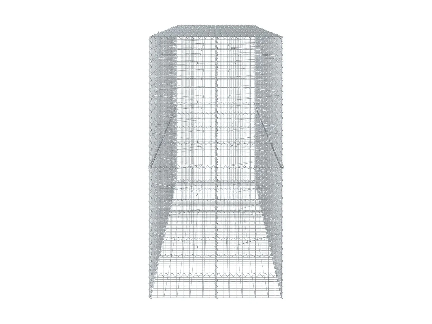 Cesto gabião com cobertura 400x100x200 cm ferro galvanizado
