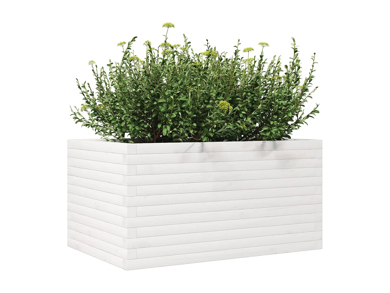 Jardinière blanc 90x60x45,5 cm bois de pin massif