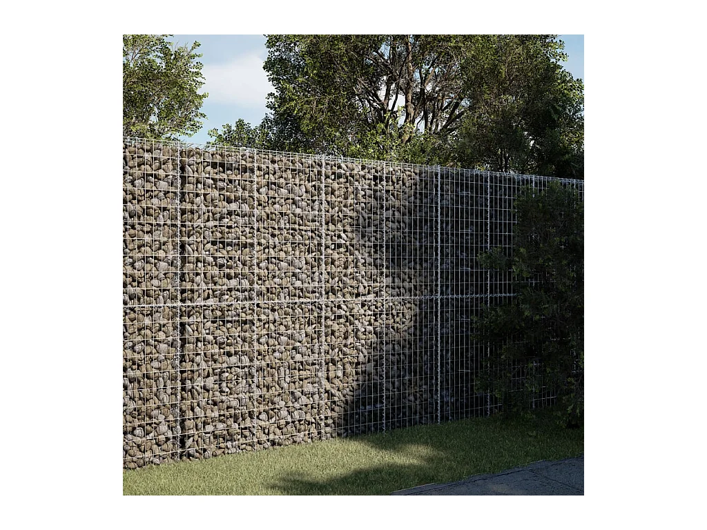 Cesto Gabbione con Copertura 250x100x200 cm in Ferro Zincato