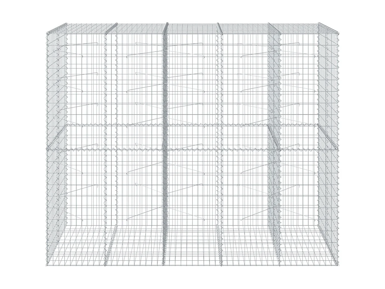 Panier gabion avec couvercle 250x100x200 cm fer galvanisé
