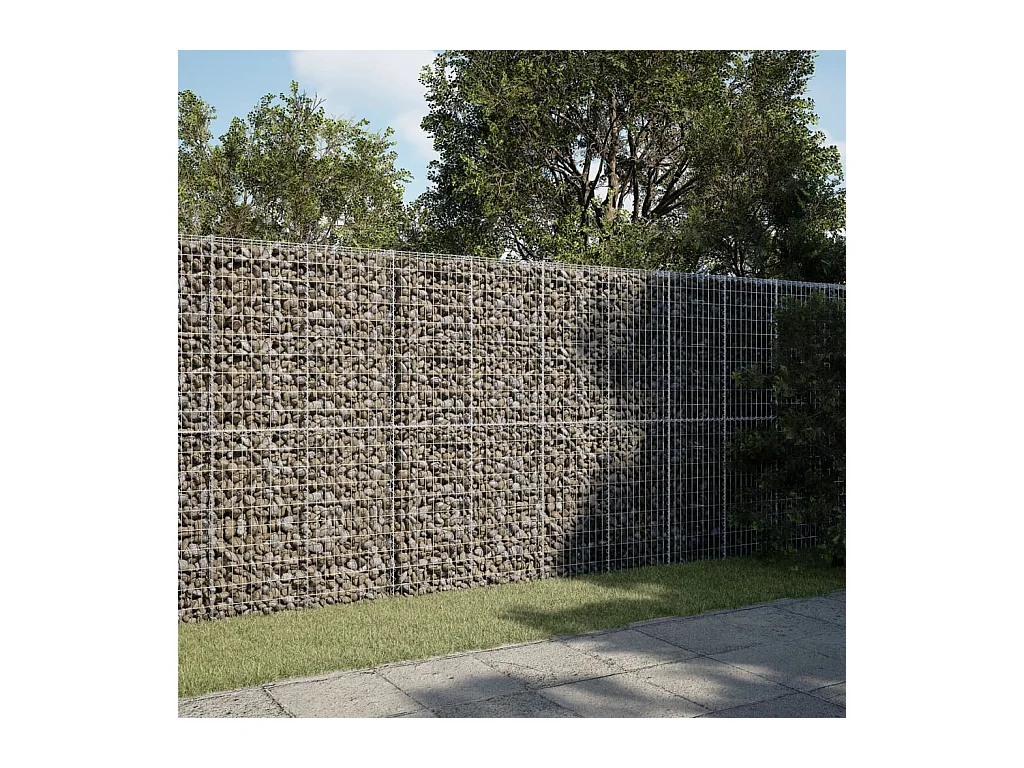Cesto Gabbione con Copertura 300x50x200 cm in Ferro Zincato
