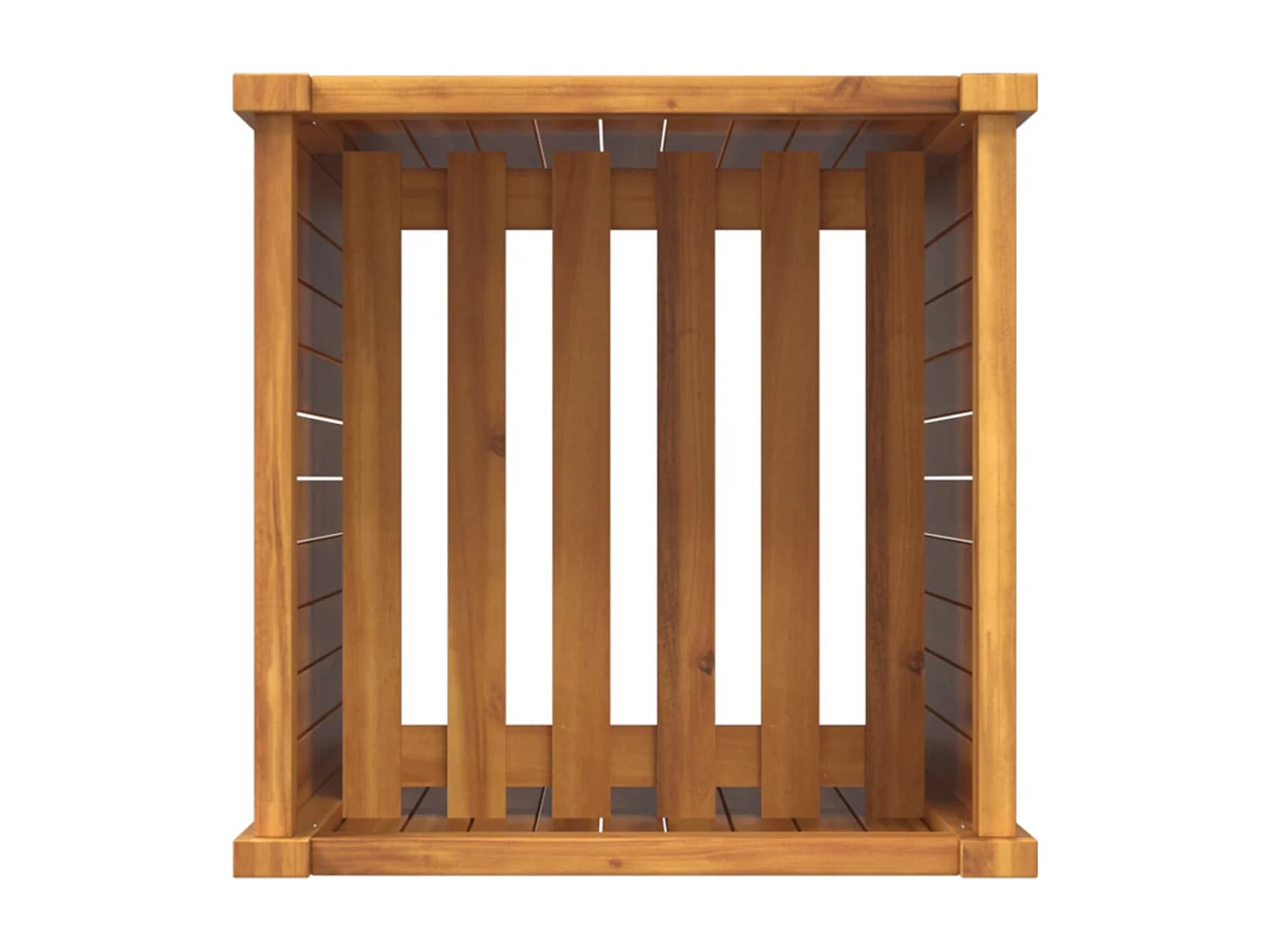 Jardinière avec doublure 42x42x100 cm bois massif d'acacia