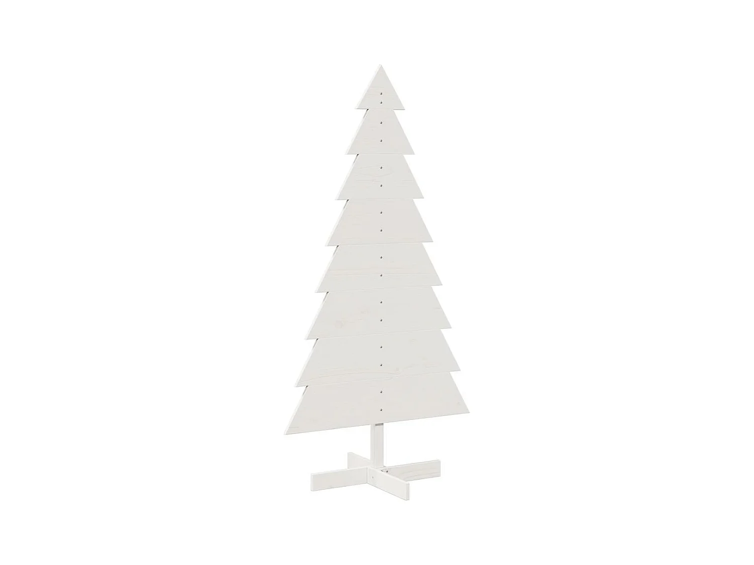 Arbre de Noël en bois pour décoration blanc 150 cm pin massif