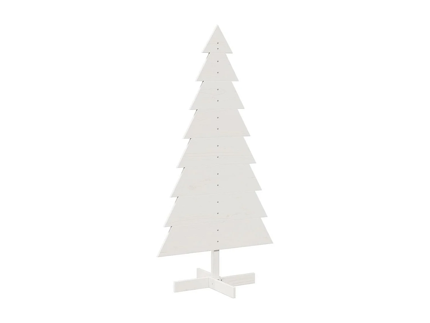 Arbre de Noël en bois pour décoration blanc 150 cm pin massif