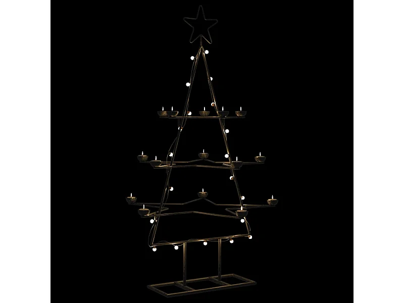 Albero di Natale in metallo per decorazione nero 105 cm