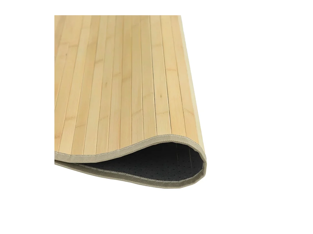 Tapis rond naturel clair 100 cm bambou