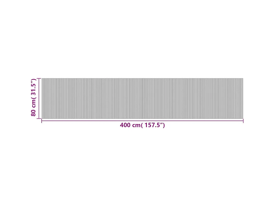Tapis rectangulaire noir 80x400 cm bambou