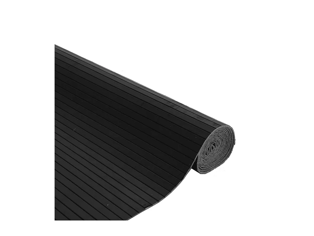 Tapis rectangulaire noir 80x400 cm bambou