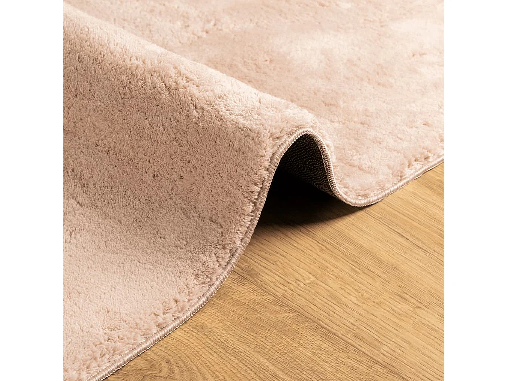 Tapete pelo curto macio e lavável HUARTE 160x230 cm rosa-pálido