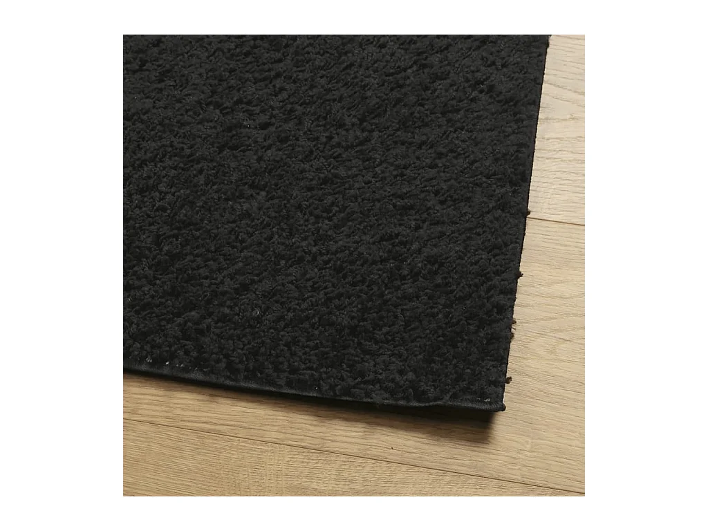Vloerkleed PAMPLONA shaggy hoogpolig modern 100x200 cm zwart