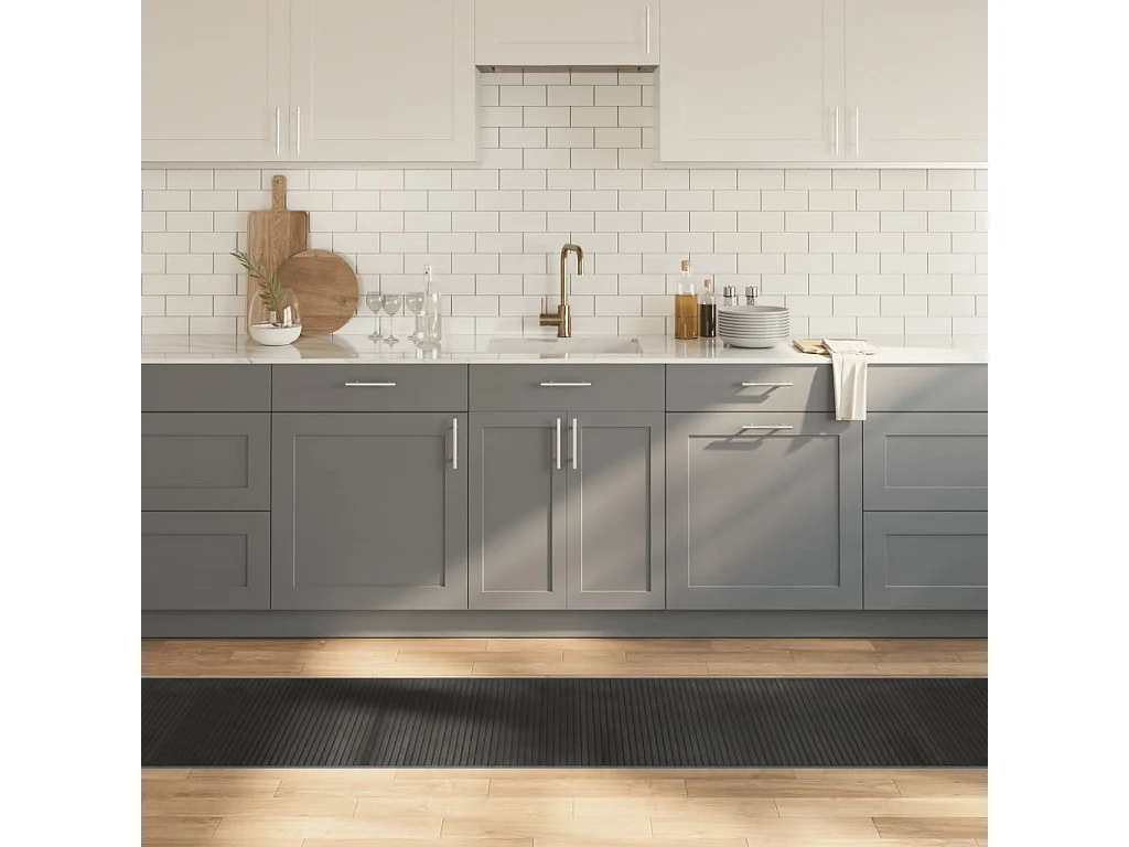 Tappeto Rettangolare Grigio 60x1000 cm in Bambù