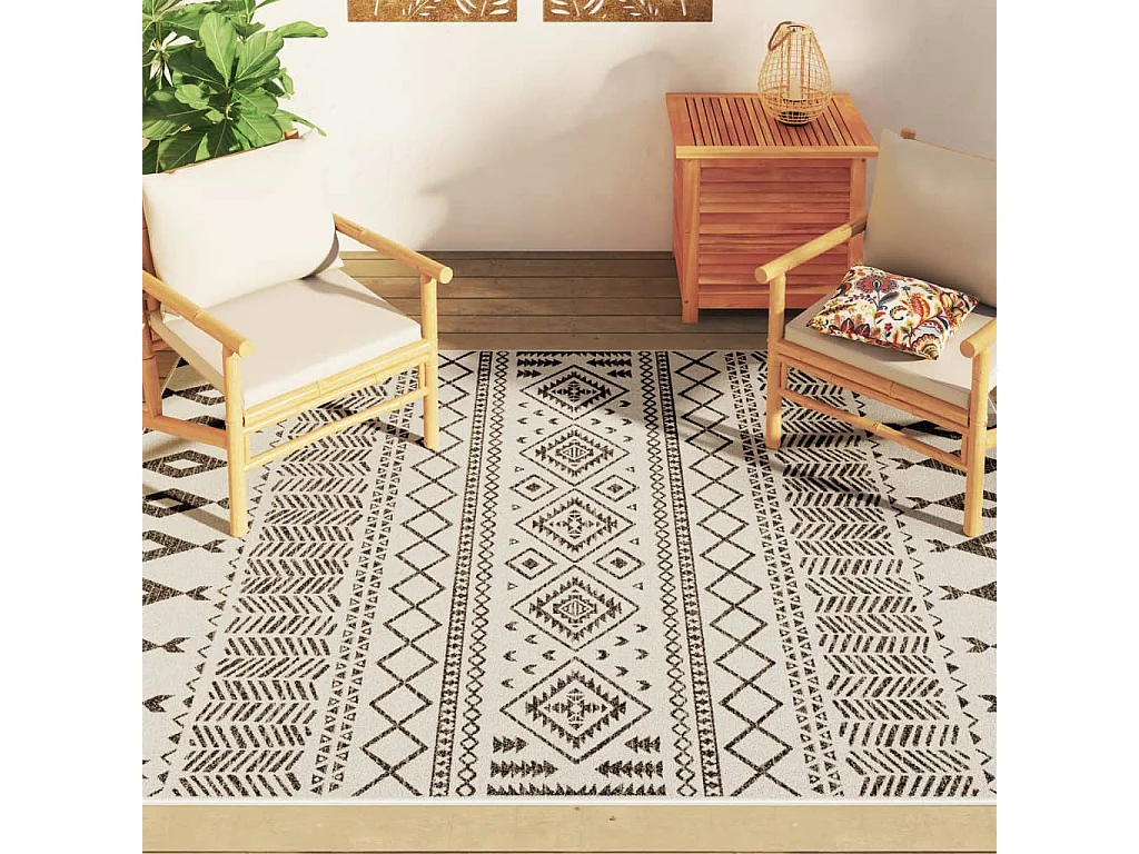 Vloerkleed voor binnen buiten laagpolig 160x230 cm meerkleurig