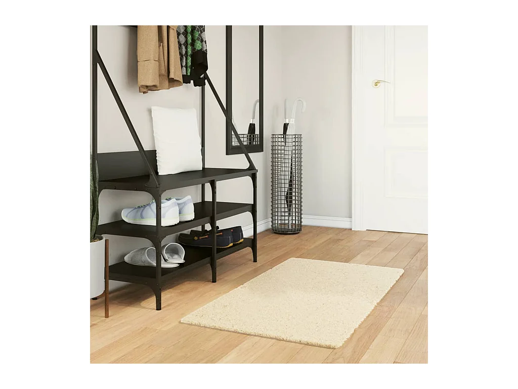 Teppich HUARTE Kurzflor Weich und Waschbar Creme 60x110 cm