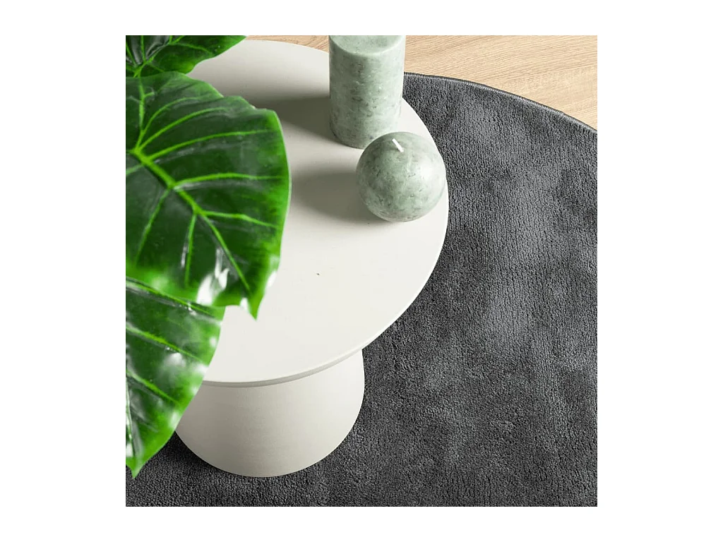 Tapis OVIEDO à poils courts anthracite Ø 200 cm
