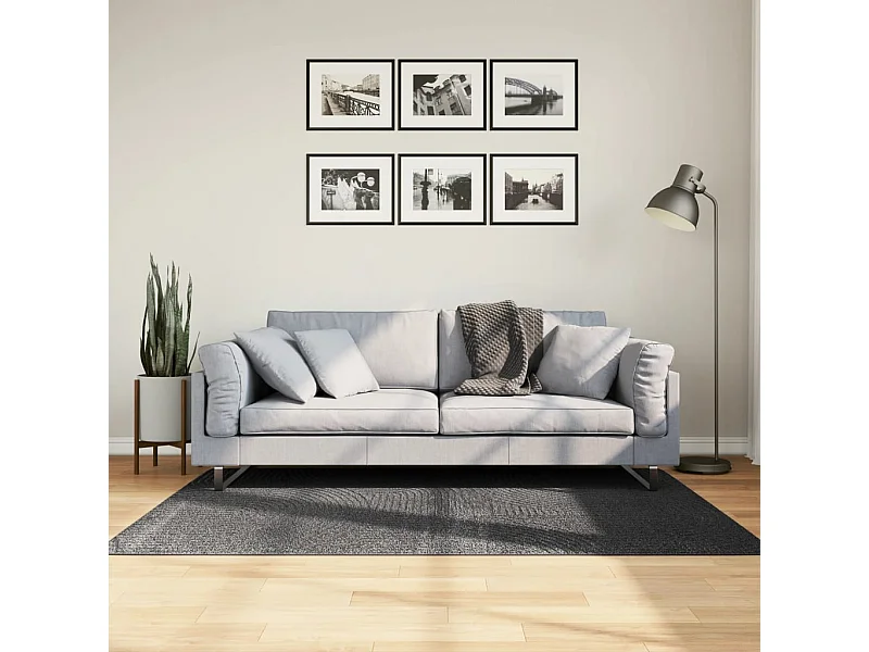 Tappeto IZA a Pelo Corto Aspetto Scandinavo antracite 120x170cm