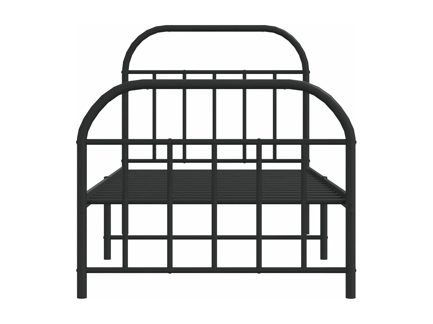 Cadre de lit métal sans matelas avec pied de lit noir 80x200 cm