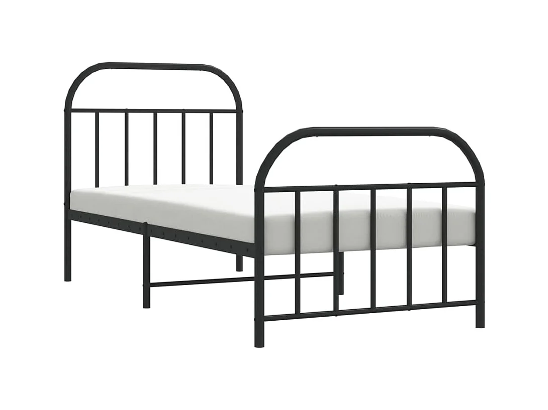 Bettgestell mit Kopf- und Fußteil Metall Schwarz 80x200 cm