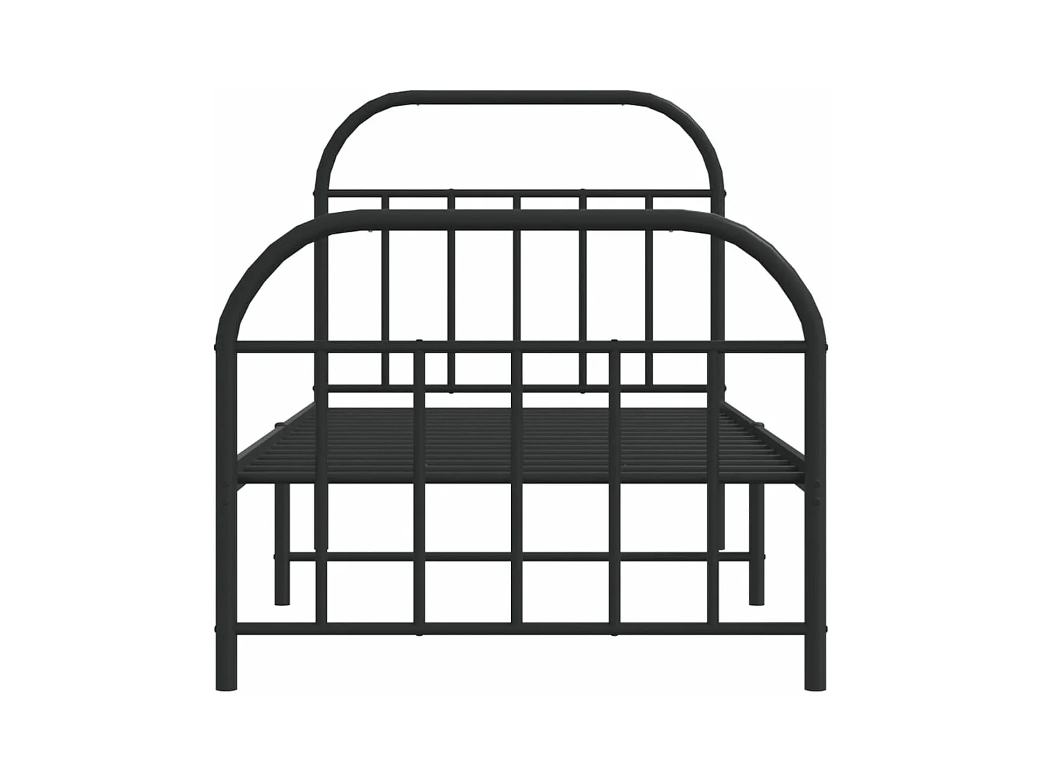 Bettgestell mit Kopf- und Fußteil Metall Schwarz 80x200 cm