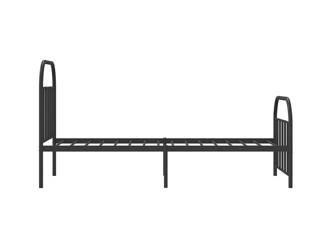 Bettgestell mit Kopf- und Fußteil Metall Schwarz 80x200 cm