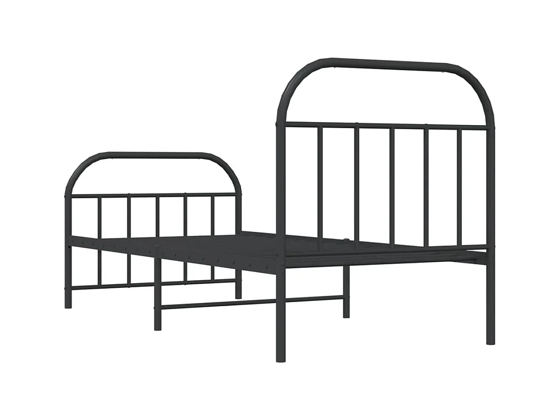 Bettgestell mit Kopf- und Fußteil Metall Schwarz 80x200 cm