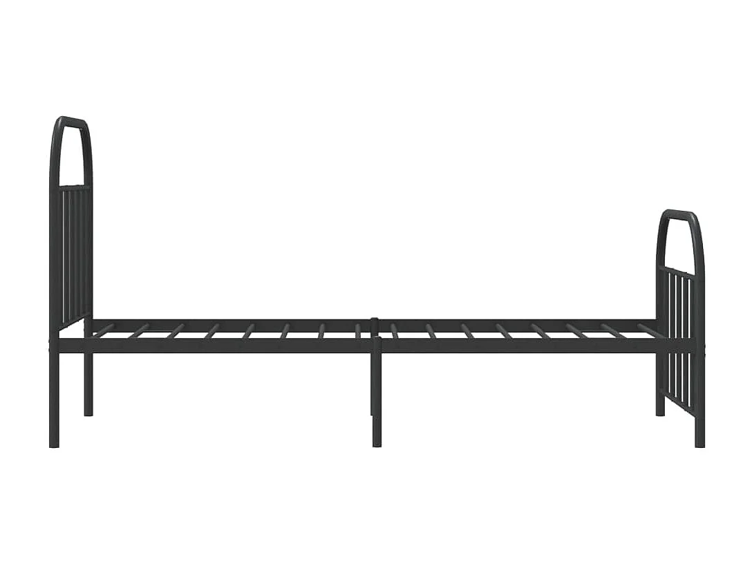 Bettgestell mit Kopf- und Fußteil Metall Schwarz 80x200 cm