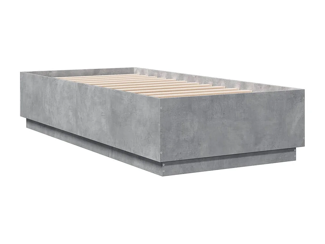 Cadre de lit sans matelas gris béton 100x200 cm