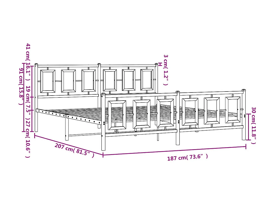 Bettgestell mit Kopfteil Dunkelbraun 120x190 cm Stoff