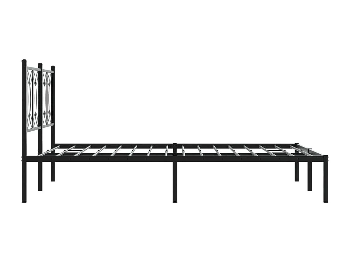 Estrutura de cama com cabeceira 140x190 cm metal preto