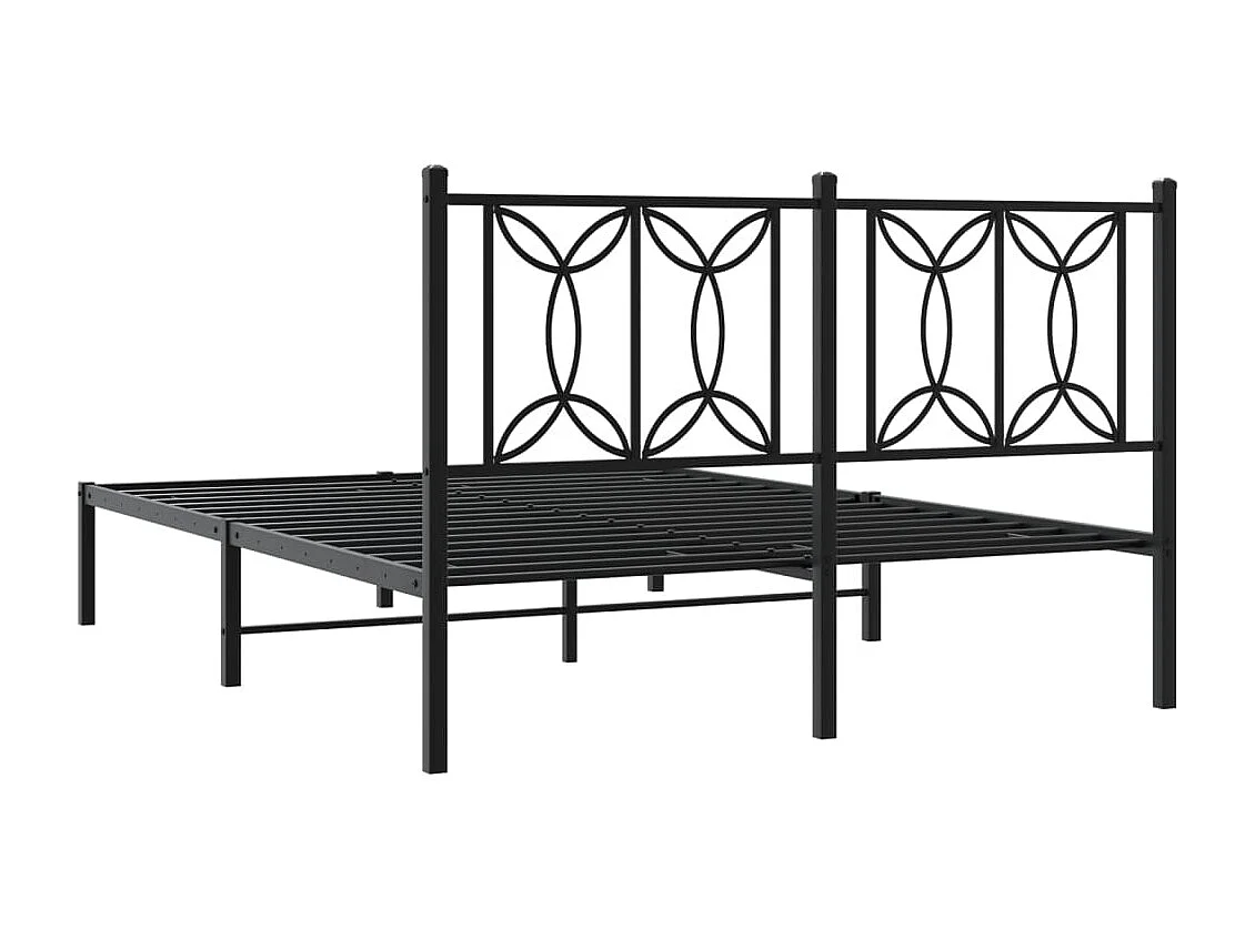 Estrutura de cama com cabeceira 140x190 cm metal preto