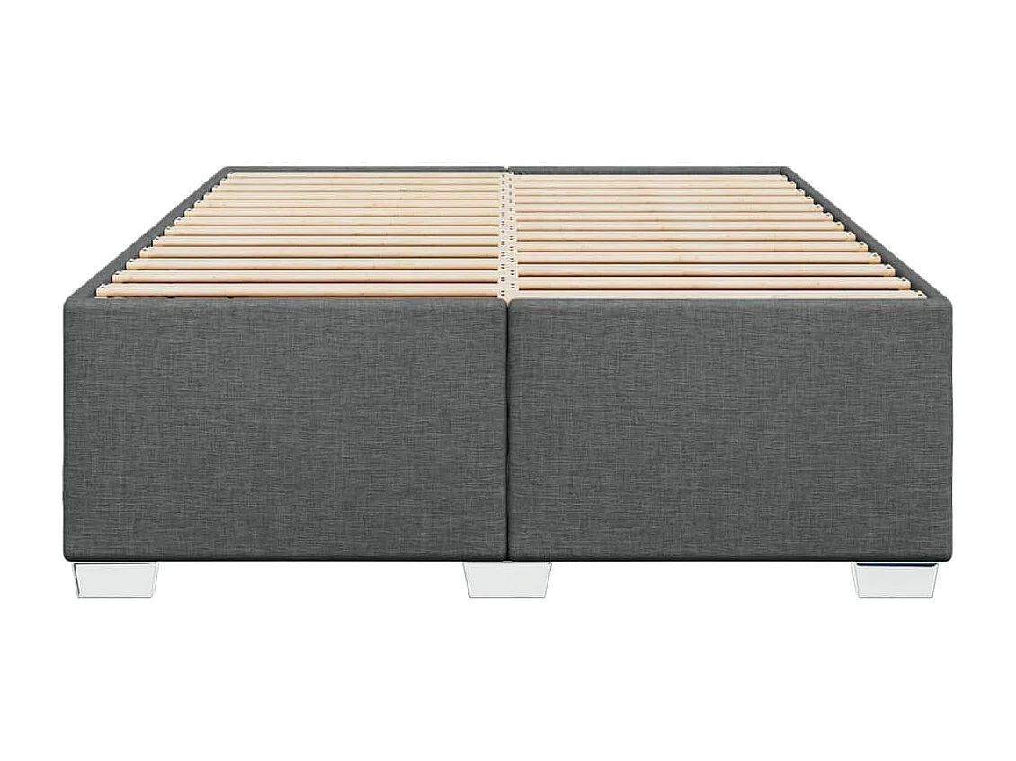 Estrutura de cama sem colchão 140x200 cm tecido cinzento-escuro