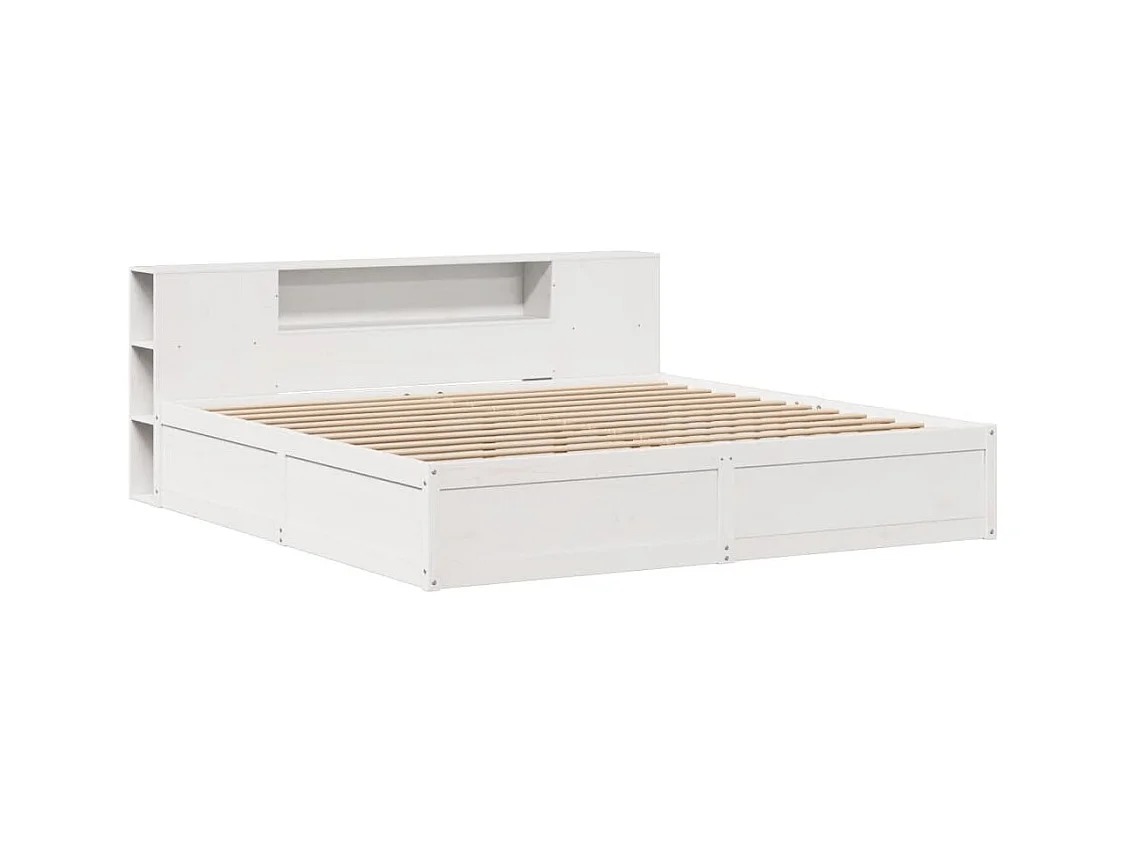 Estructura de cama sin colchón madera maciza blanca 200x200 cm