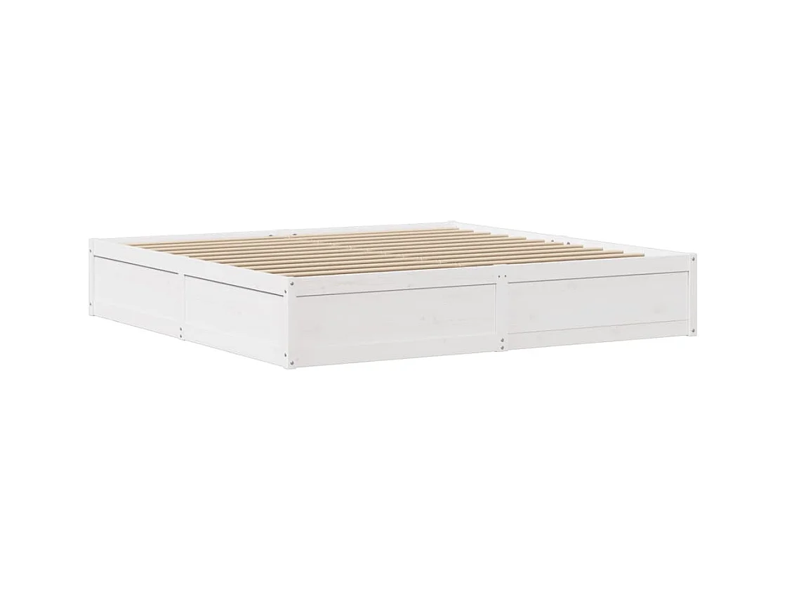 Estructura de cama sin colchón madera maciza blanca 200x200 cm