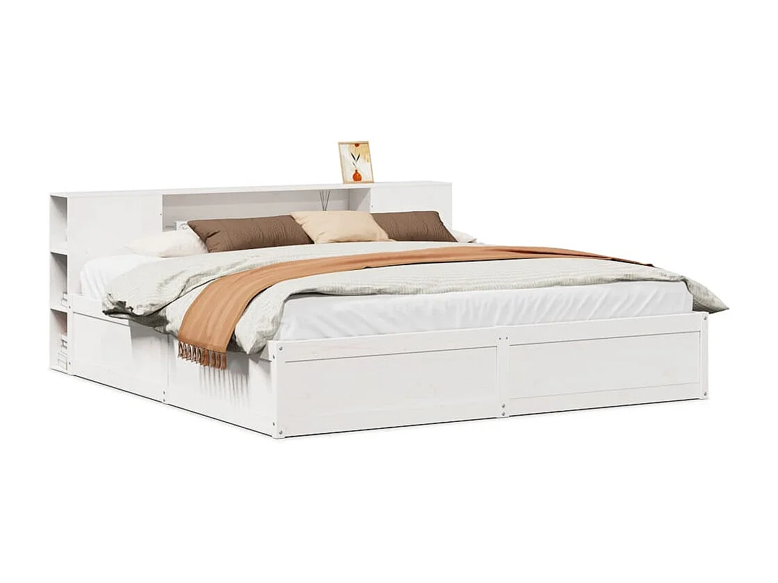 Estructura de cama sin colchón madera maciza blanca 200x200 cm