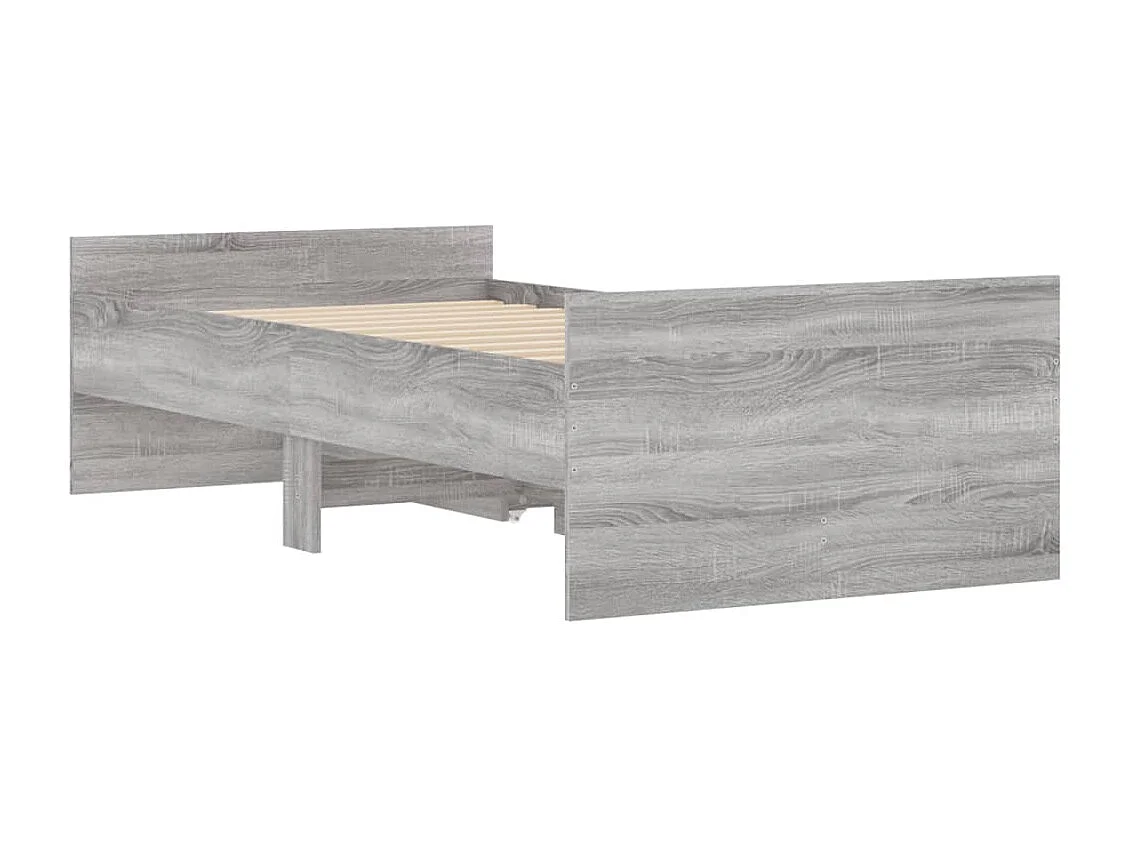 Cadre de lit avec tiroirs sans matelas sonoma gris 100x200 cm