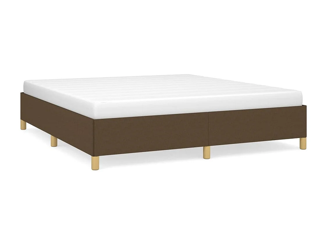 Cadre de lit sans matelas marron foncé 160x200 cm tissu