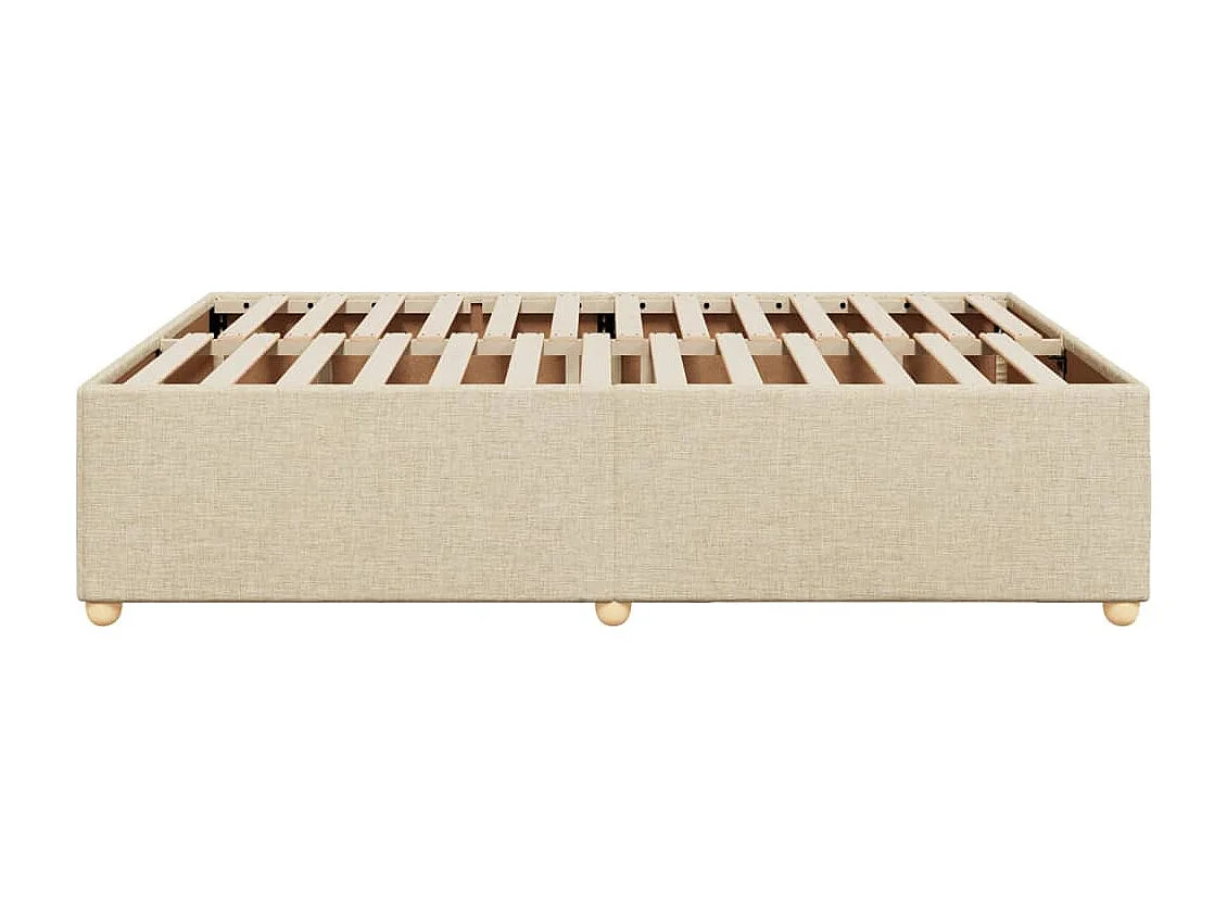 Cadre de lit sans matelas crème 160x200 cm tissu