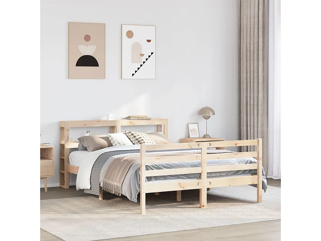 Cadre de lit sans matelas 120x200 cm bois de pin massif