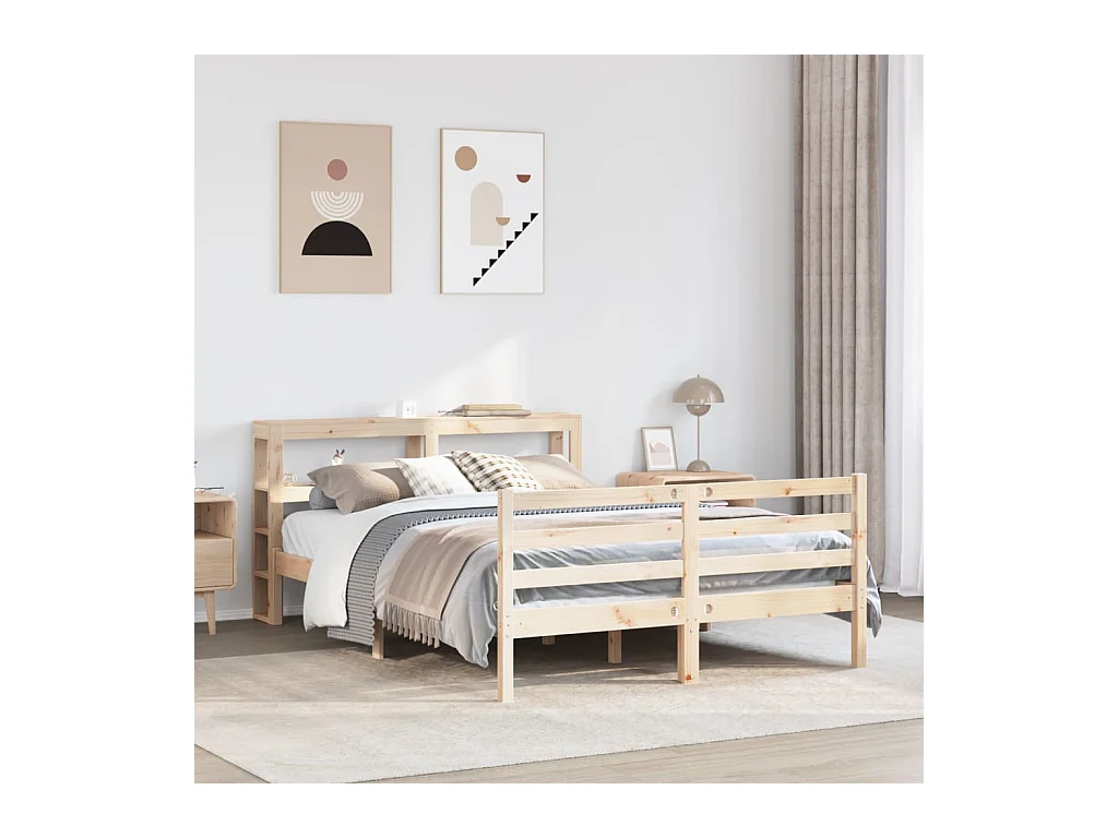 Letto senza Materasso 120x200 cm in Legno Massello di Pino