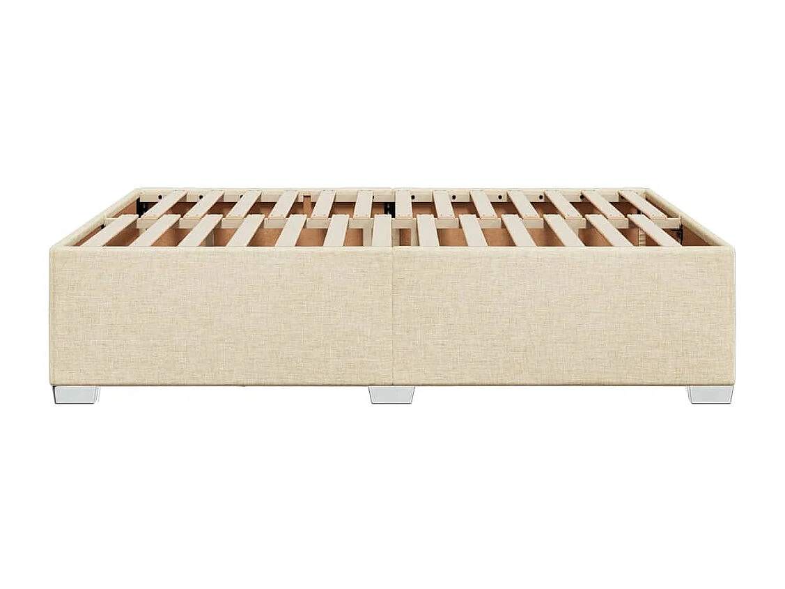 Cadre de lit sans matelas crème 140x190 cm tissu