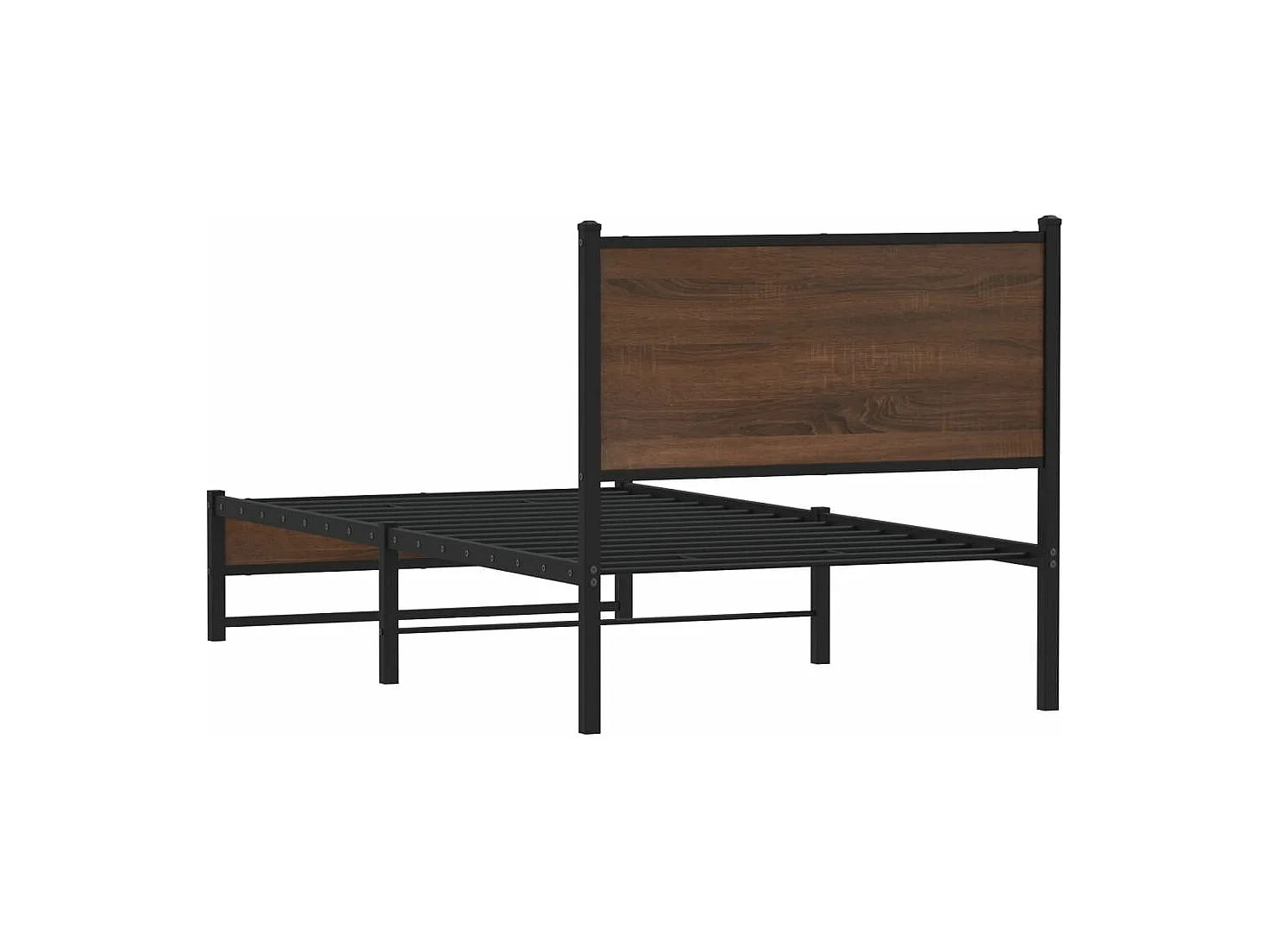 Cadre de lit en métal sans matelas chêne marron 90x190 cm