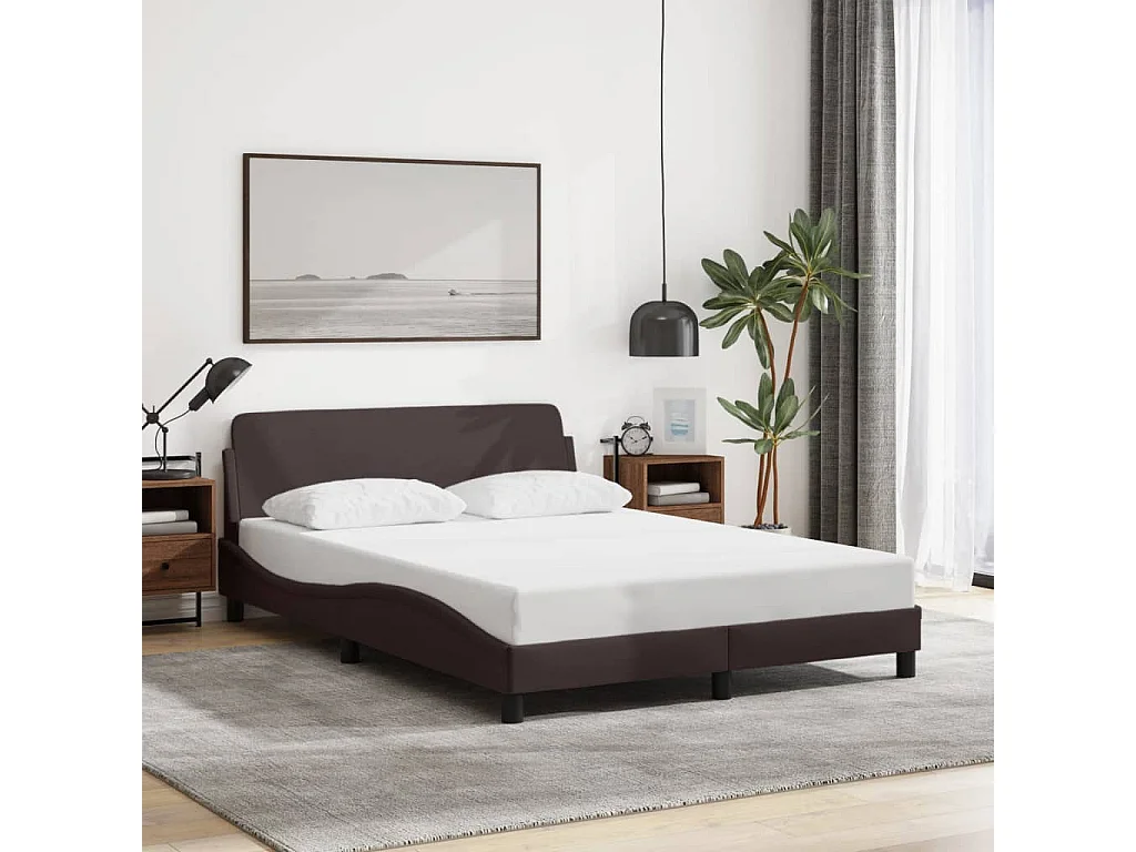 Bedframe zonder matras 120x200 cm stof donkerbruin