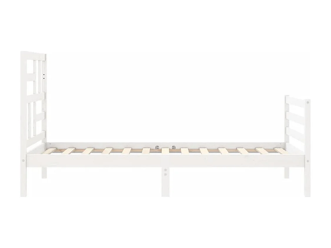 Giroletto con Testiera Bianco Small Single Legno Massello