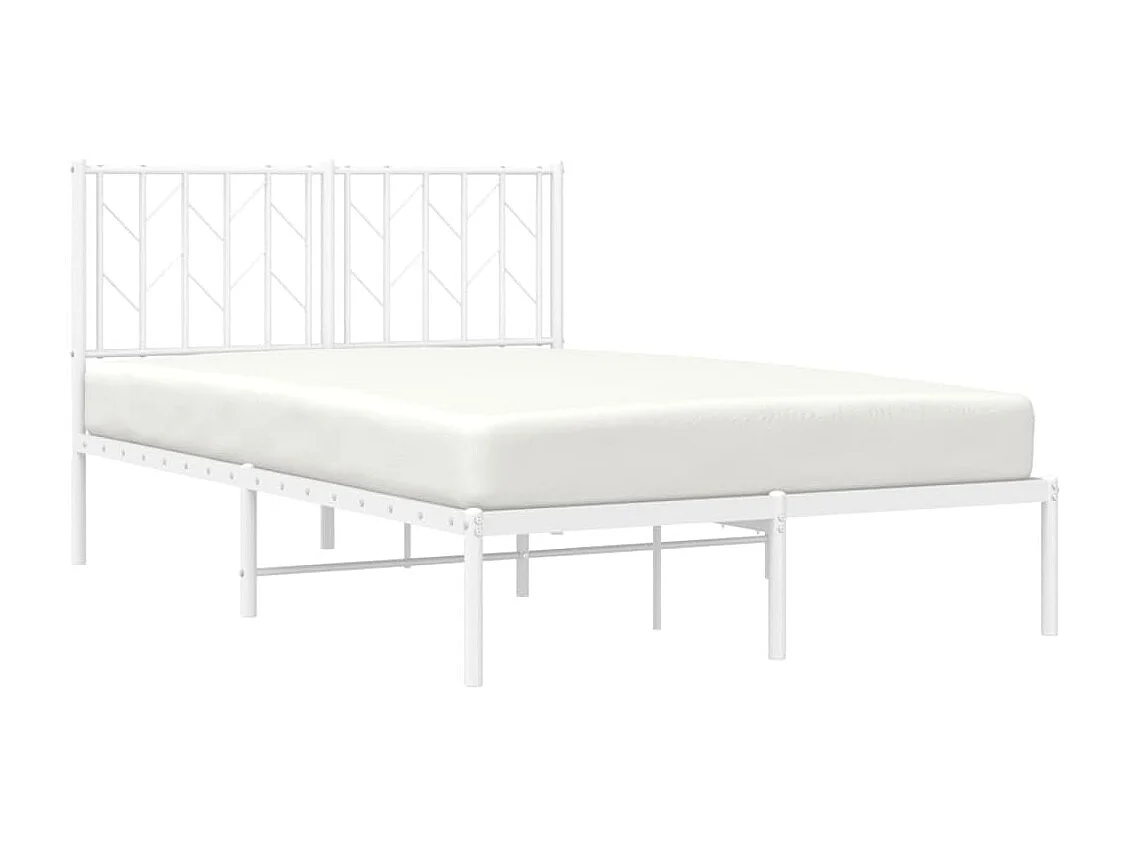 Estrutura de cama com cabeceira 120x190 cm metal branco