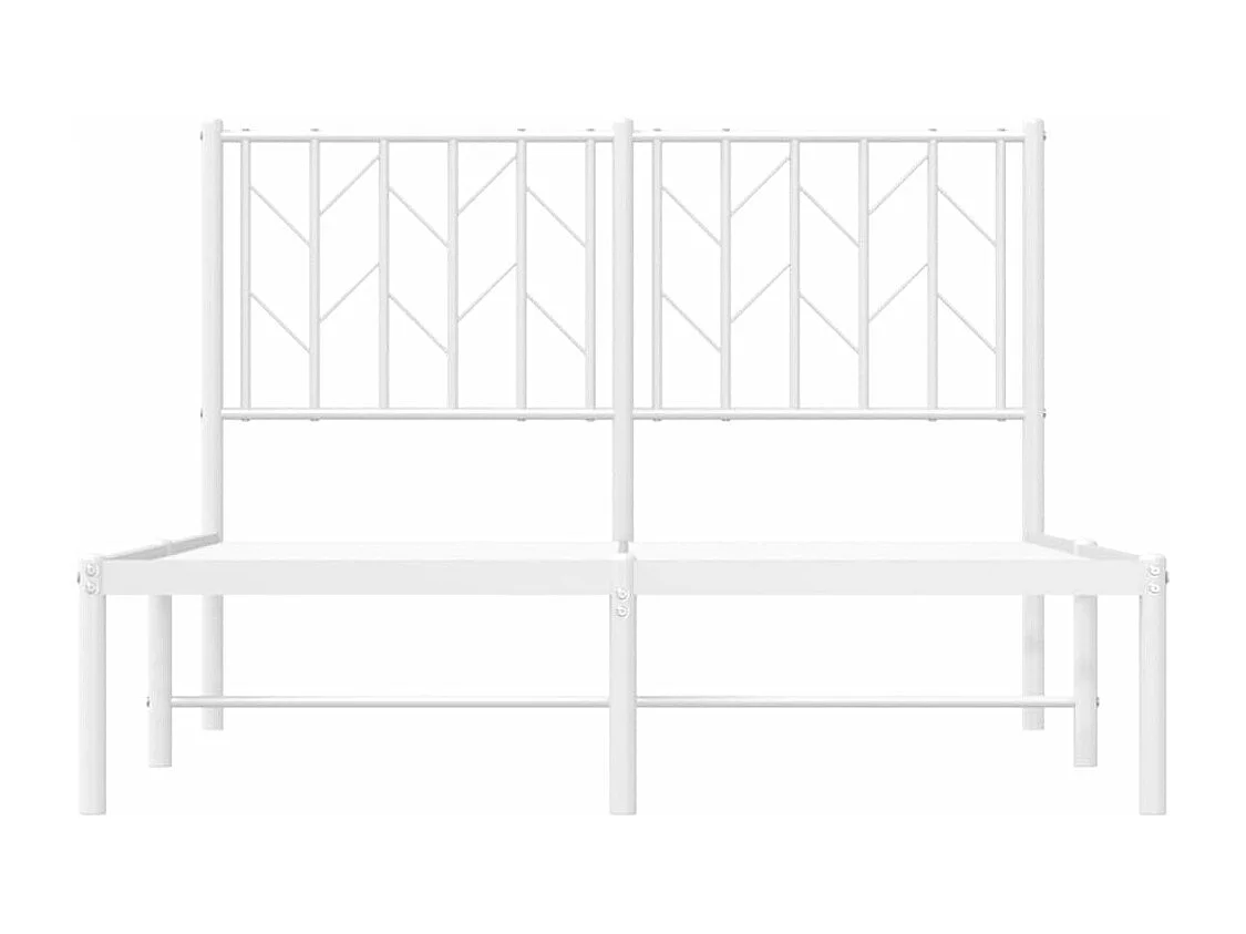 Estrutura de cama com cabeceira 120x190 cm metal branco