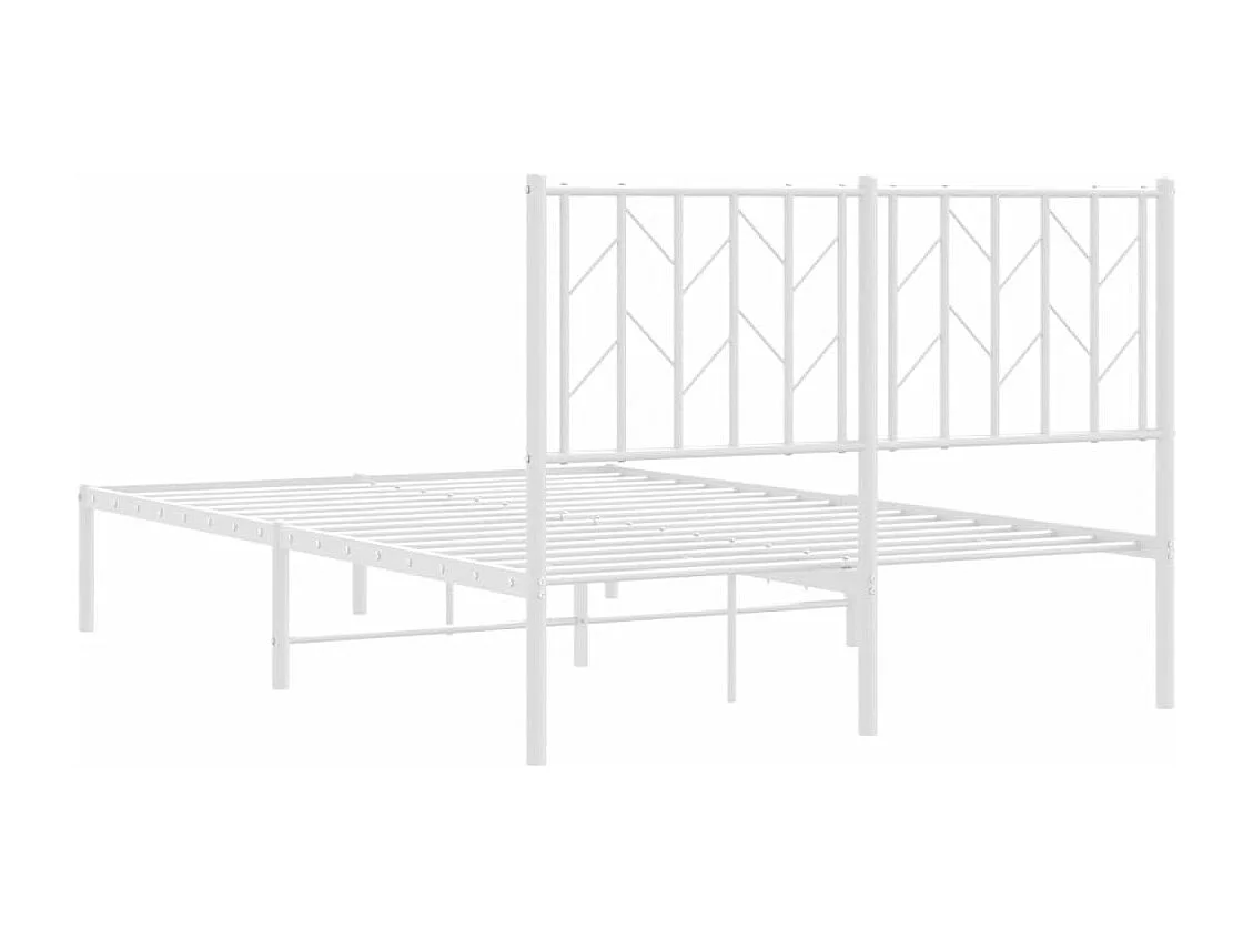 Estrutura de cama com cabeceira 120x190 cm metal branco